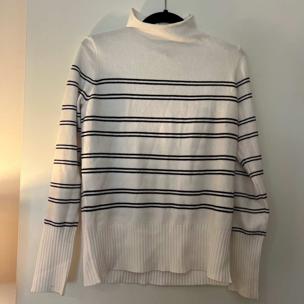 French Connection Striped Mock Neck Sweater